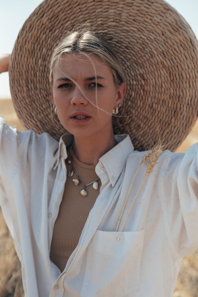 A white shirt accessorized