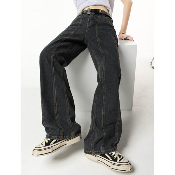 Women's Loose-fitting High-waisted Straight-legged Wide Leg Pants - Image 3