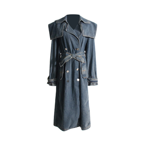 Lace-up Waist-tight Coat Lapel Mid-length - Image 5