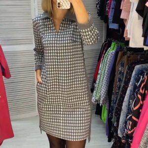 Fashion Floral Print Slim Fit V-neck Long-sleeve Dress Women's Clothing