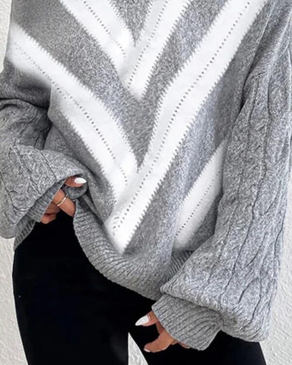 Women's Fashion Loose Lantern Sleeve Sweater - Image 4