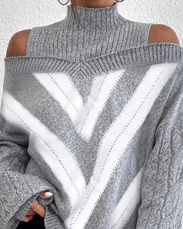 Women's Fashion Loose Lantern Sleeve Sweater - Image 3