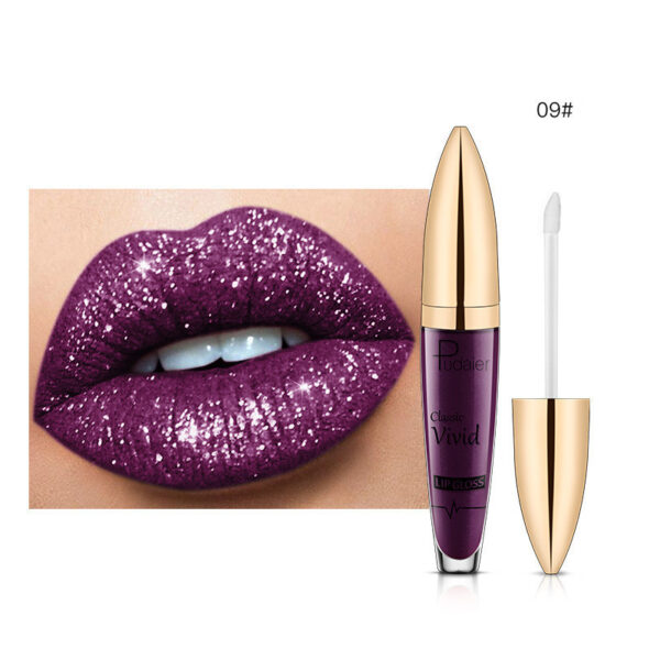 Pudaier Sip Glitter Flip Matte Shimmer Lip Gloss No Stain On Cup Diamond Lipstick - Image 9