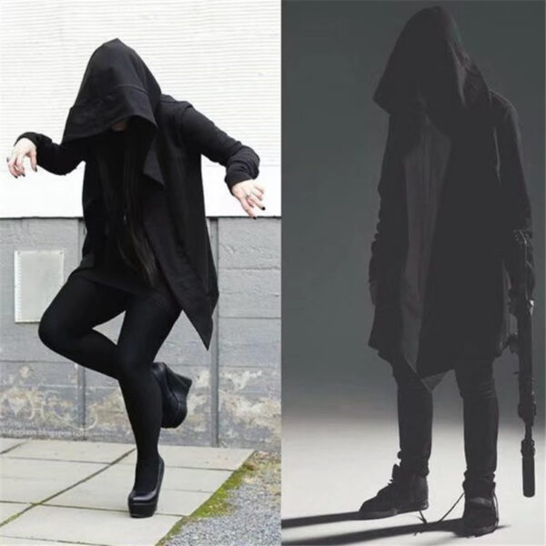 Mid-length Men's Hoodie Cape Cloak - Image 2