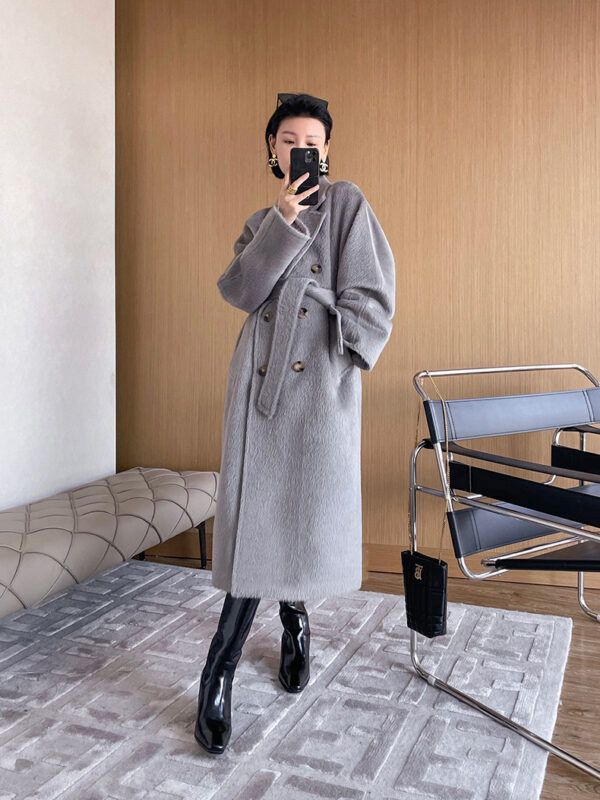 Women's Mid-length Winter Thick Woolen Cashmere Coat - Image 9