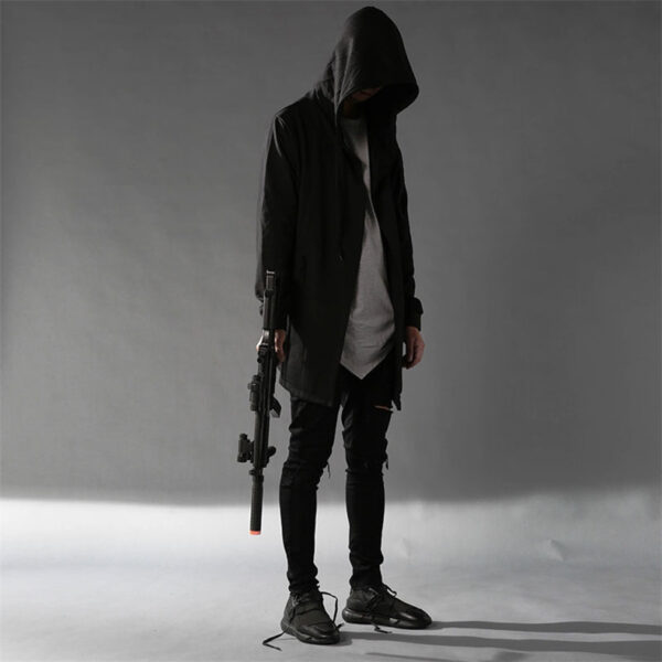 Mid-length Men's Hoodie Cape Cloak - Image 9