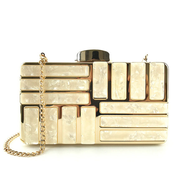 Gold Acrylic Clutch Bags For Women New Shoulder Bag Fashion - Image 4