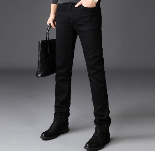 Men's Jeans Slim Straight Black Pants - Image 5