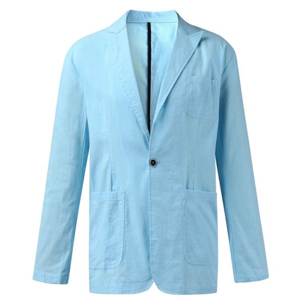 autumn Solid for Men Cotton Thin Suits Blazers Jacket coa - Image 5