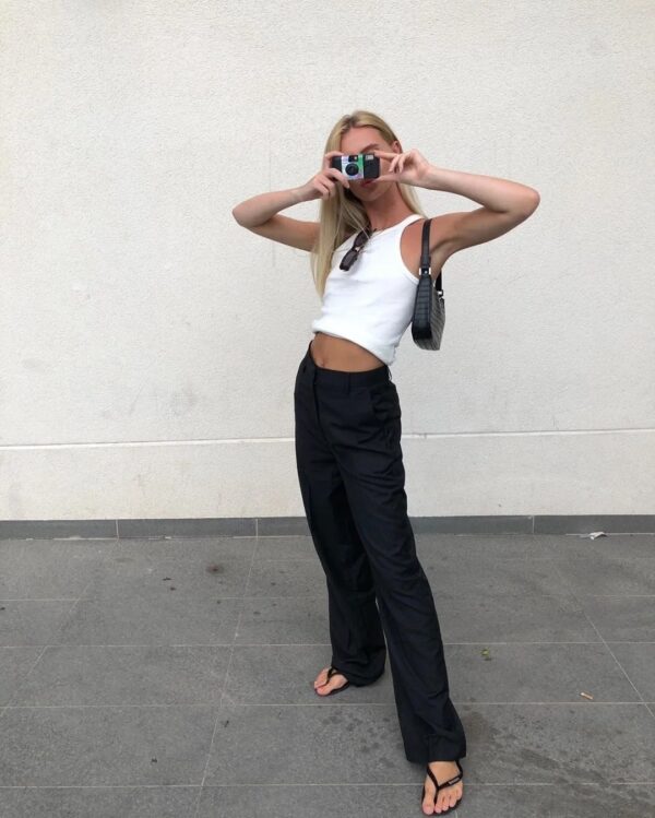 High Waist Loose Straight-leg Casual Suit Pants - Image 3