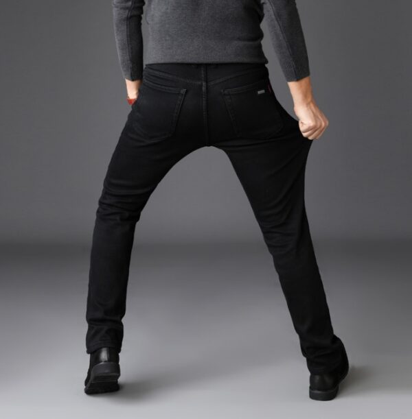 Men's Jeans Slim Straight Black Pants - Image 4