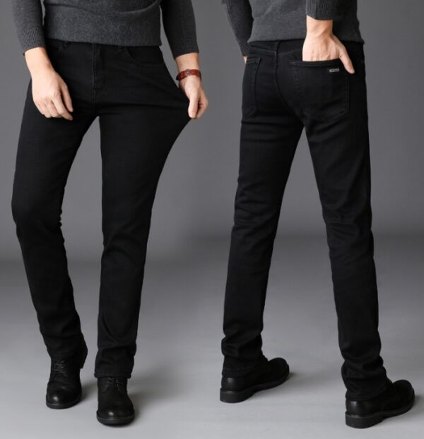 Men's Jeans Slim Straight Black Pants - Image 6