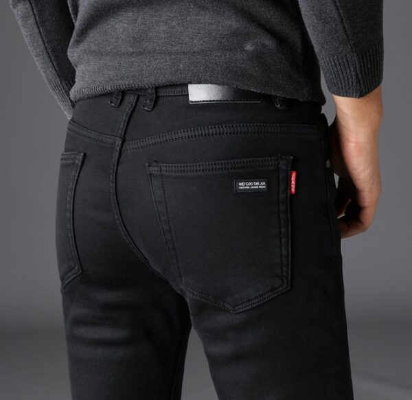 Men's Jeans Slim Straight Black Pants - Image 3