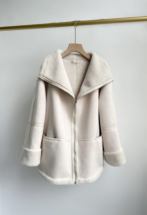 Nordic Leather Overcoat Coat For Women - Image 4