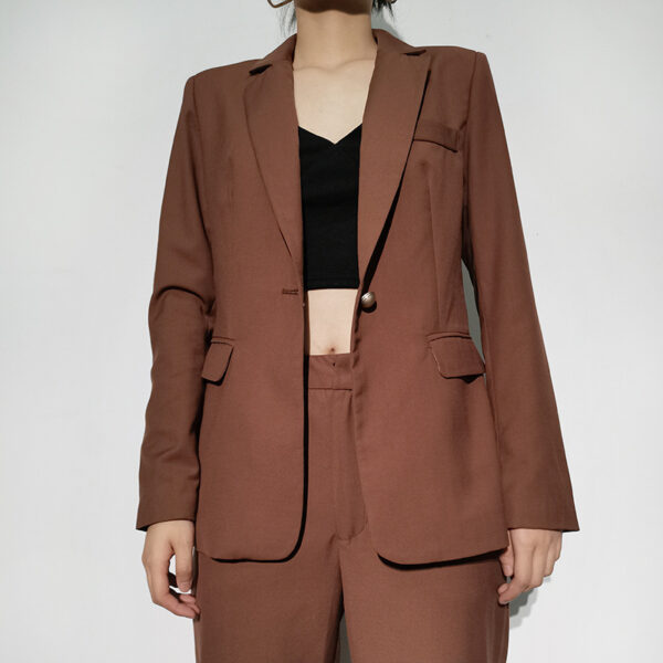 High Waist Slim Straight Pants Fashion Suit - Image 3