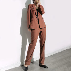 High Waist Slim Straight Pants Fashion Suit