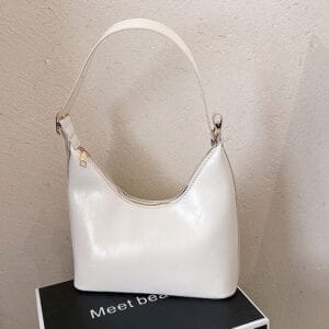 Fashion Women's Oil Wax PU Underarm Shoulder Bag