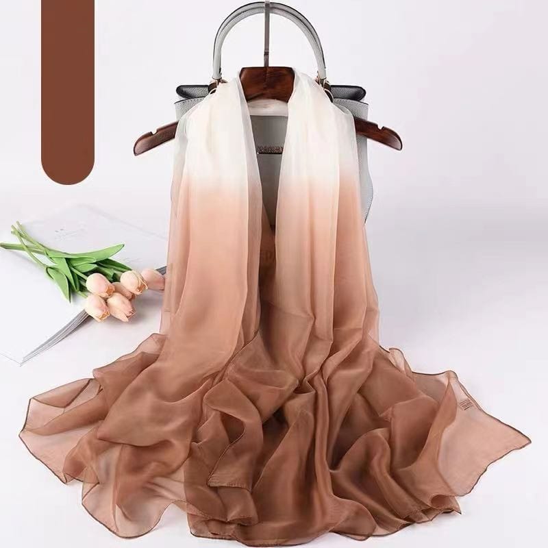 Ladies Gradient Color Summer Soft Yarn Silk Scarf - Image 6