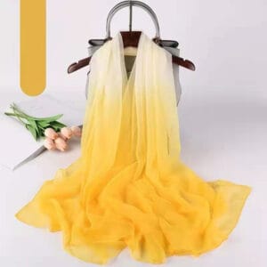 Ladies Gradient Color Summer Soft Yarn Silk Scarf