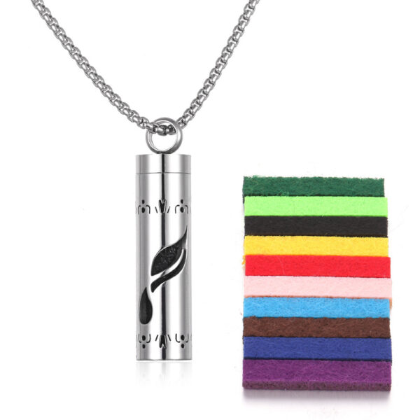 Aromatherapy Pendant Perfume Bottle Essential Oil Titanium Steel - Image 3