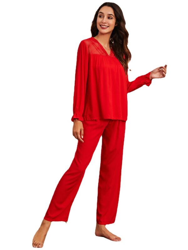 New Bamboo Fiber Pajamas Ladies Pullover Simple Casual Suit - Image 5