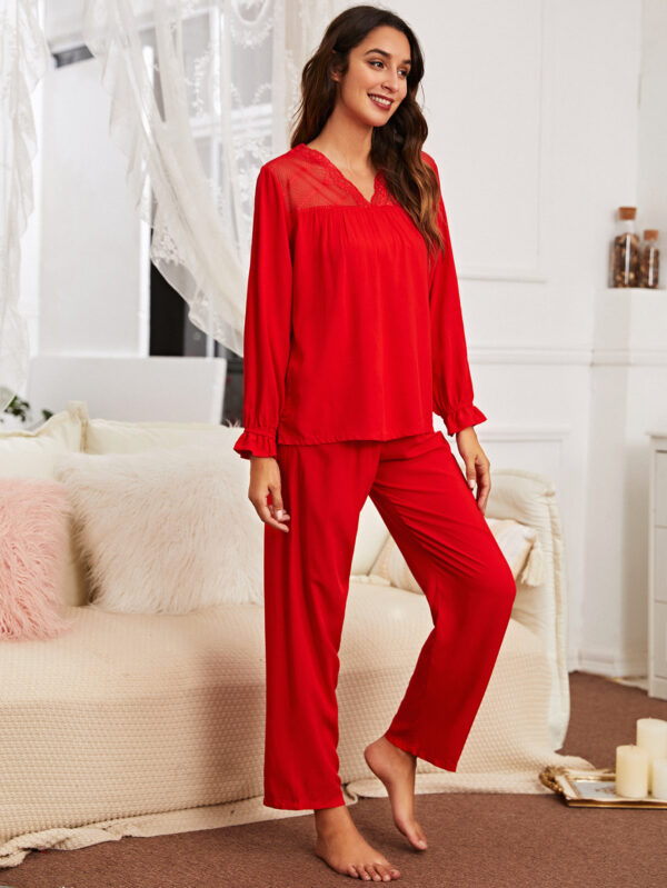 New Bamboo Fiber Pajamas Ladies Pullover Simple Casual Suit - Image 4