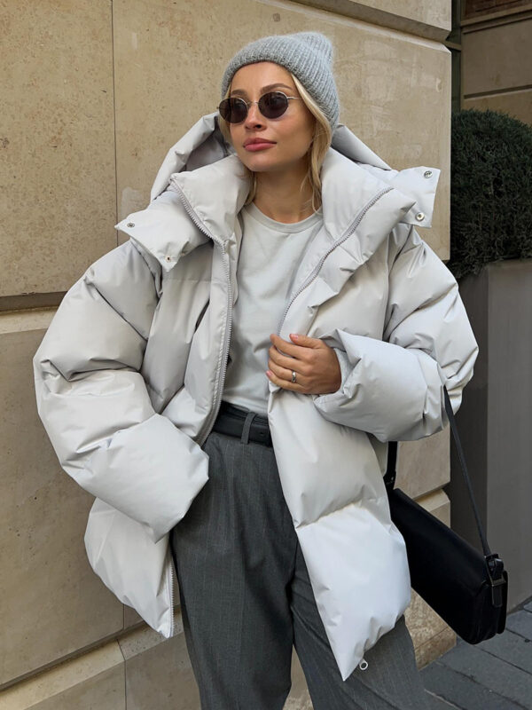 Fashion Coat With Removable Hood Cotton Jacket Winter Warm Windproof Loose Cotton Jacket Loose Parka Outerwear Clothing - Image 2