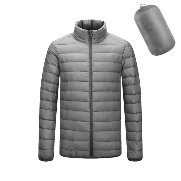 Men's Lightweight Hooded Coat Winter Warm Solid Color Zipper Jacket Fashion Portable Outerwear Top Clothing - Image 6