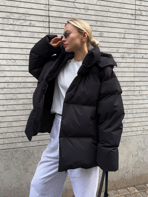 Fashion Coat With Removable Hood Cotton Jacket Winter Warm Windproof Loose Cotton Jacket Loose Parka Outerwear Clothing - Image 3