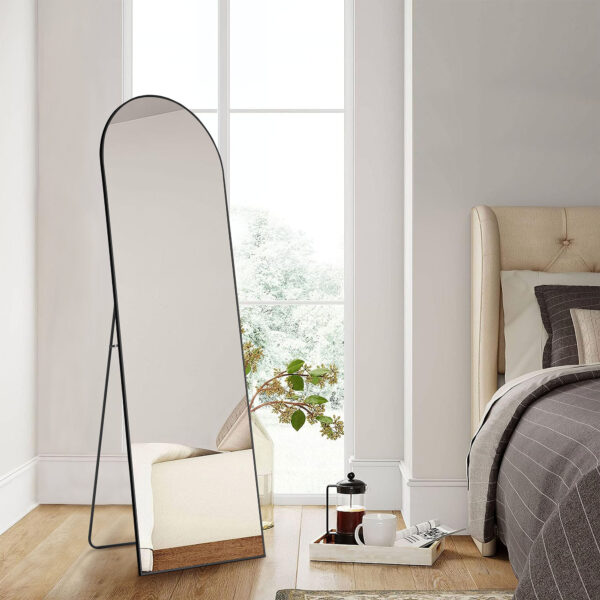 Floor Standing Mirror, Wall Mirror With Stand Aluminum Alloy Thin Frame - Image 8