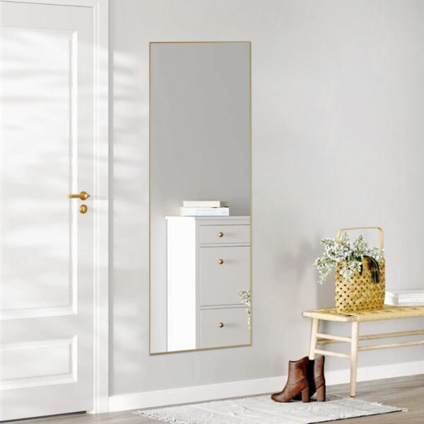 Floor Standing Mirror, Wall Mirror With Stand Aluminum Alloy Thin Frame - Image 6