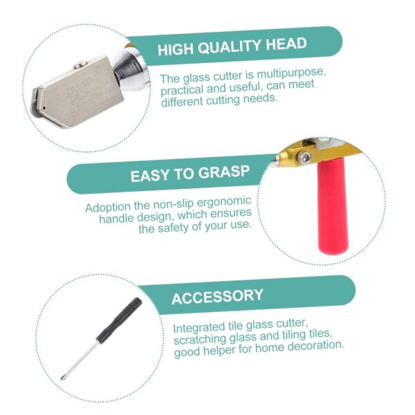 2 In 1 Glass Tile Cutter Hand Tool With Glass Breaking Pliers, Mirror Cutting Kit With 3 Tungsten Steel Blade For Home DIY Cutting Glass - Image 5