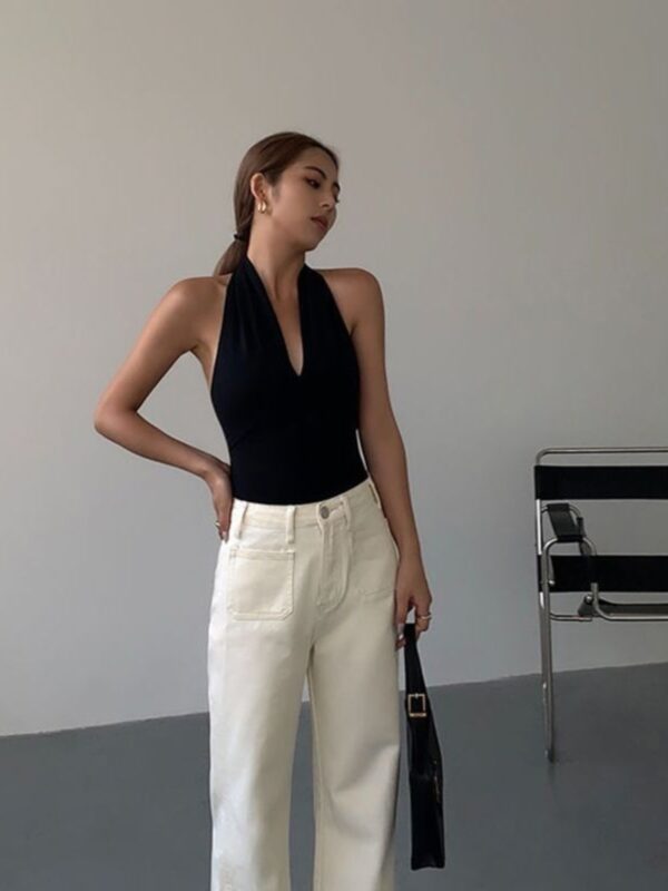 Advanced Sense Black V-neck Halterneck Vest - Image 6