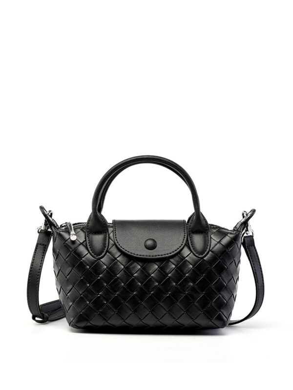 Fashion Cattlehide Leather Woven Leather Handbag - Image 2