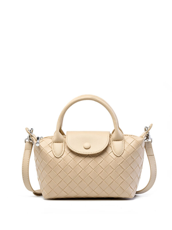 Fashion Cattlehide Leather Woven Leather Handbag - Image 8