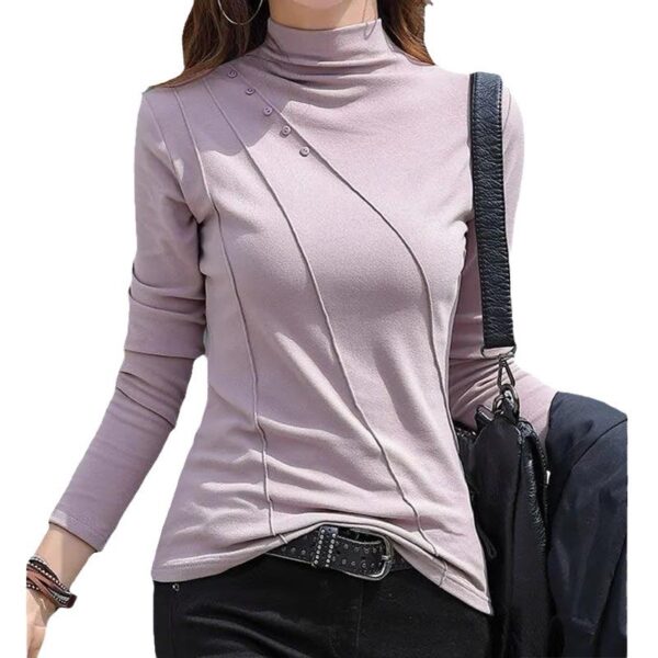 Dralon Bottoming Shirt Slim Fit Warm Top Women's Slim-fit Long Sleeve - Image 3