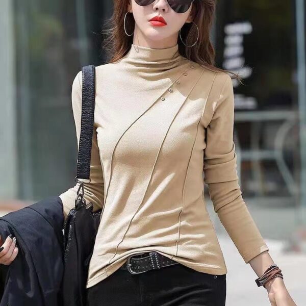 Dralon Bottoming Shirt Slim Fit Warm Top Women's Slim-fit Long Sleeve - Image 6