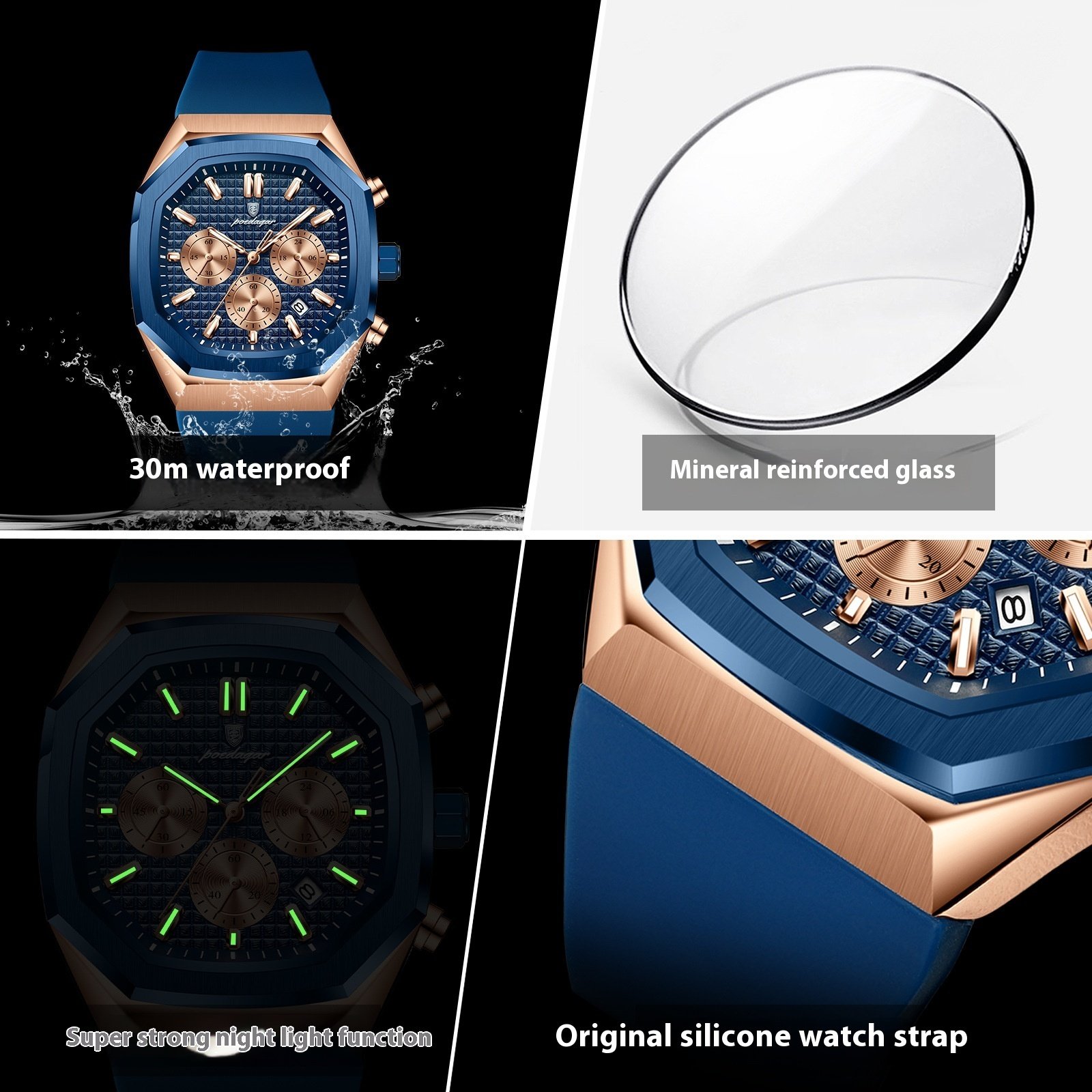 Multifunctional Six-pin Calendar Men's Watch Large Dial - Image 6
