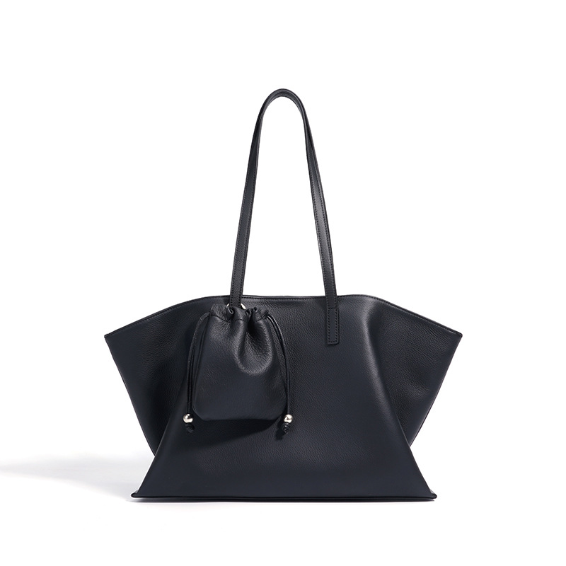 Black Large Capacity Women's Hand Shoulder Bag Underarm Top Layer - Image 7