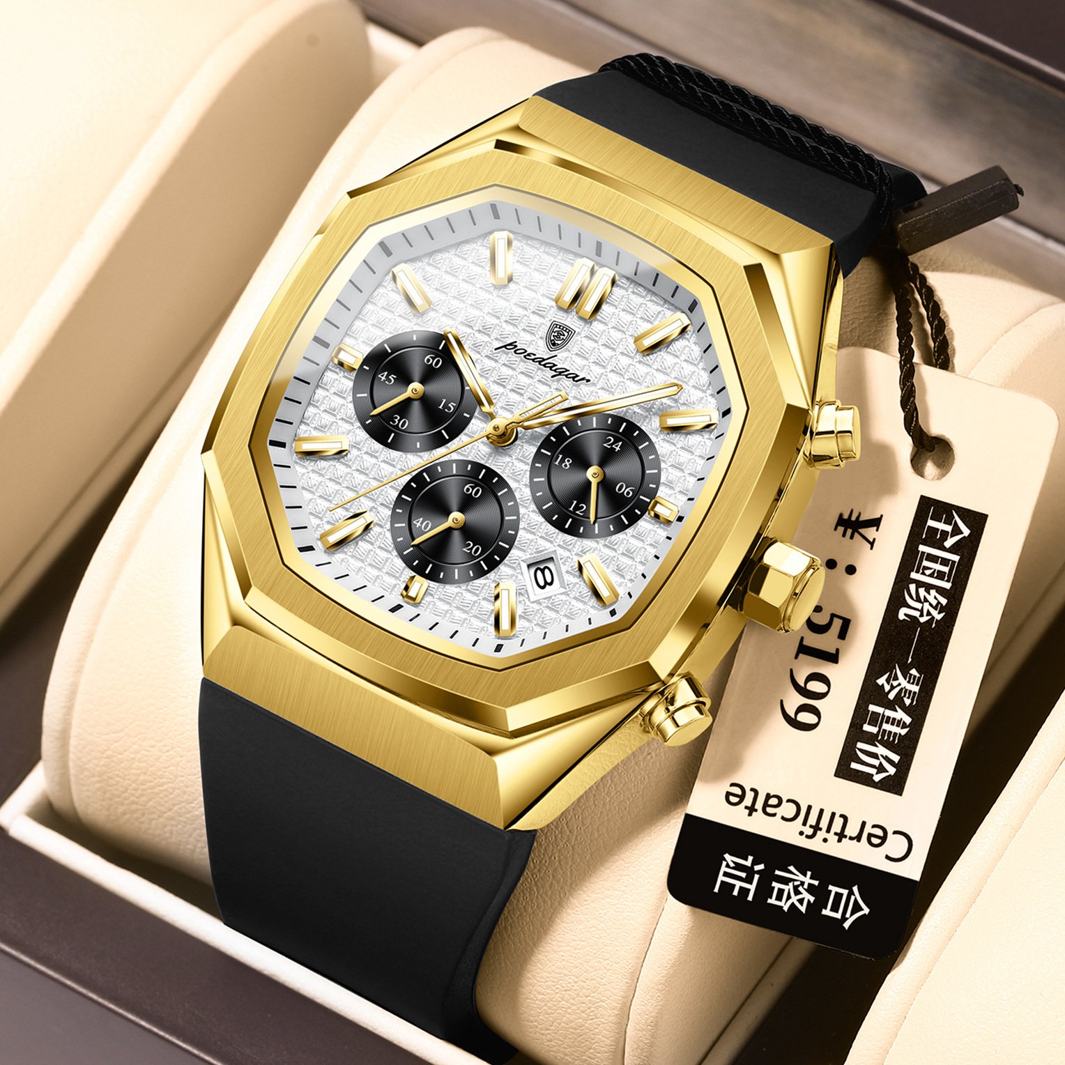 Multifunctional Six-pin Calendar Men's Watch Large Dial - Image 5