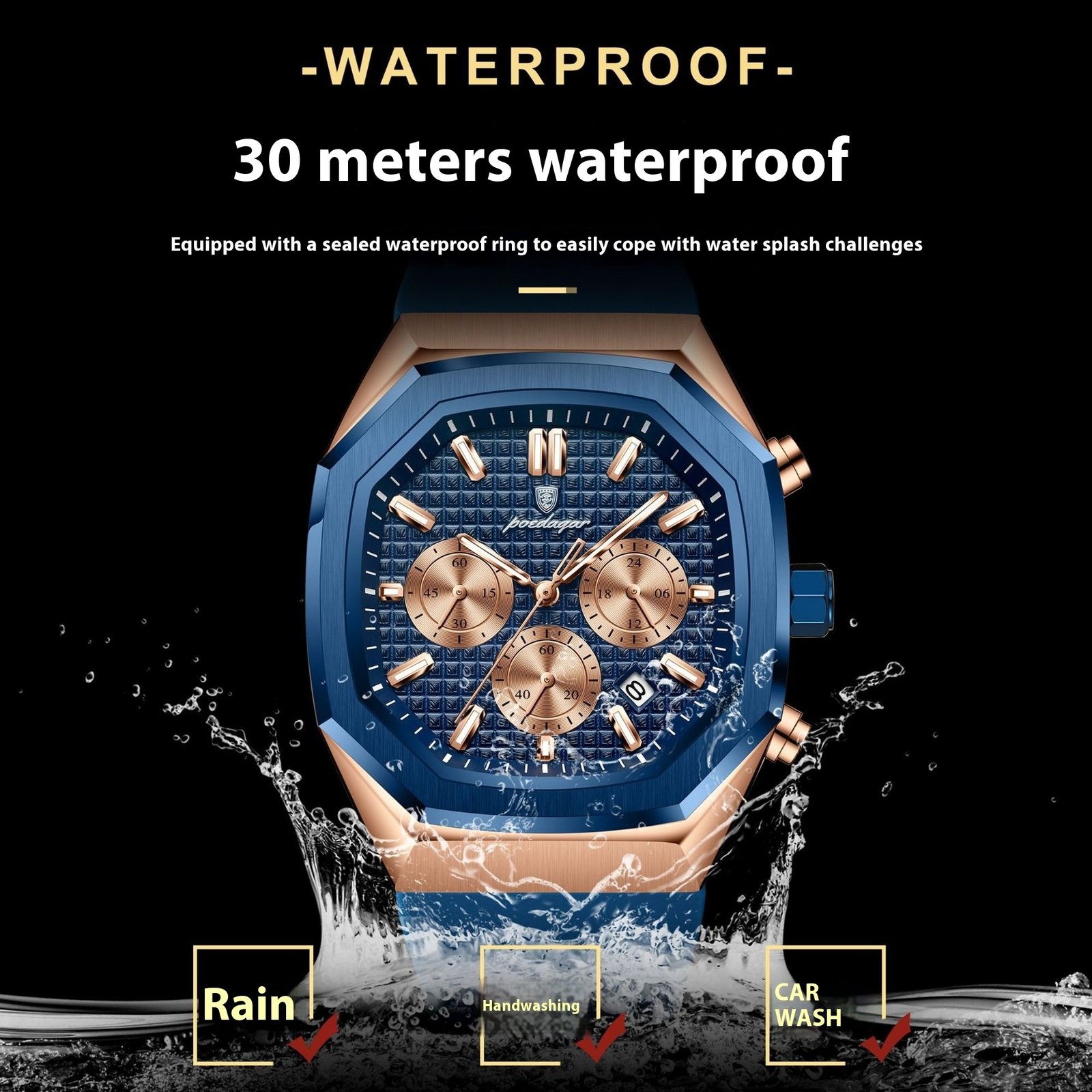 Multifunctional Six-pin Calendar Men's Watch Large Dial - Image 3