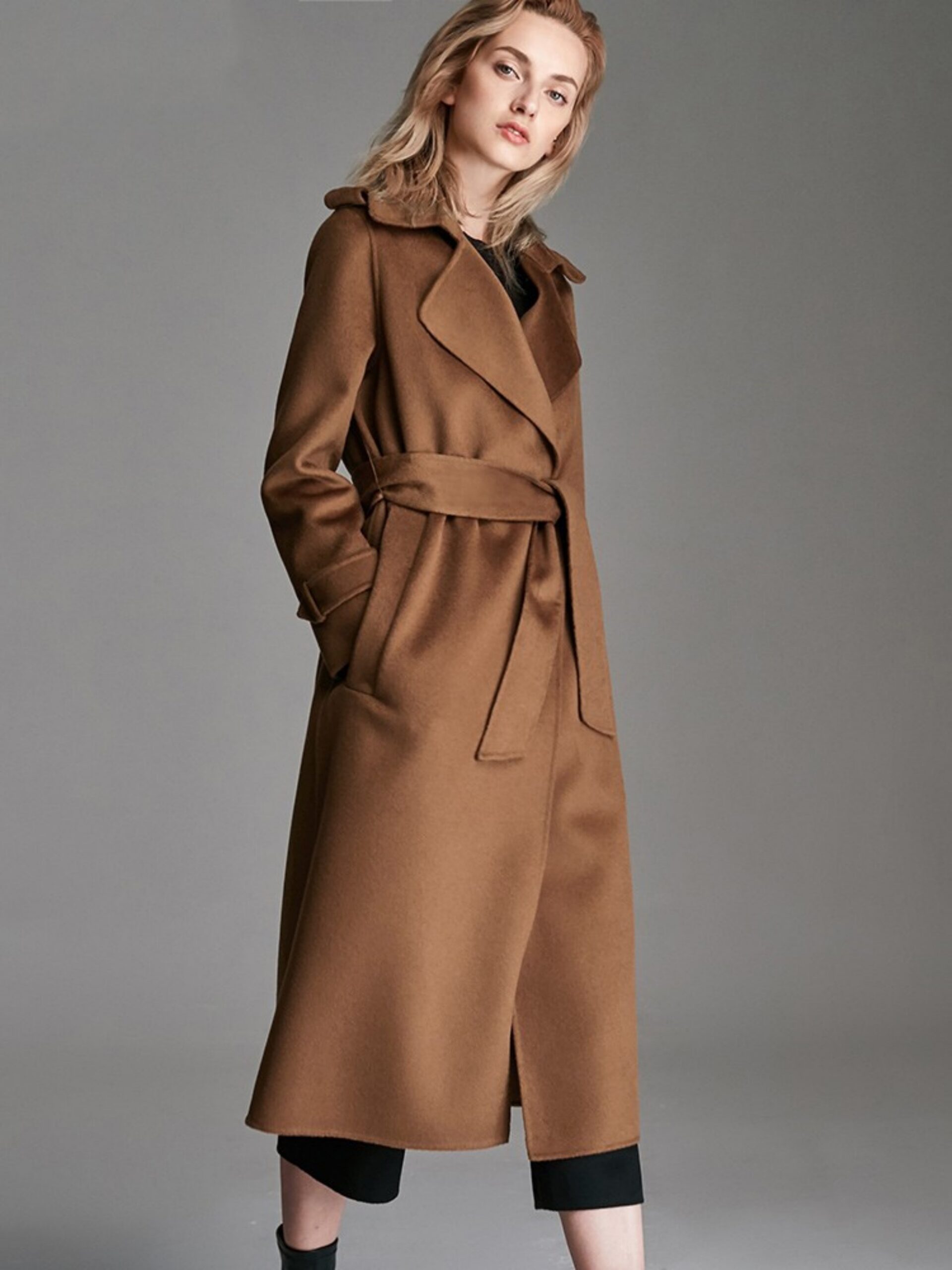 Fashionable Long Knee Length Woolen Jacket - Image 5