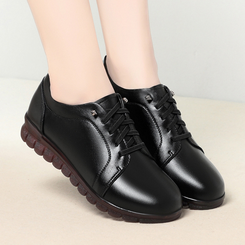 Womens Black Leather Shoes Soft Leather Soft Sole And Upper