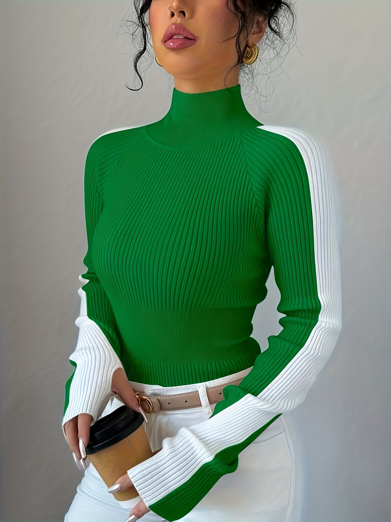 Turtleneck Slim Fit Versatile Sweater - Image 3