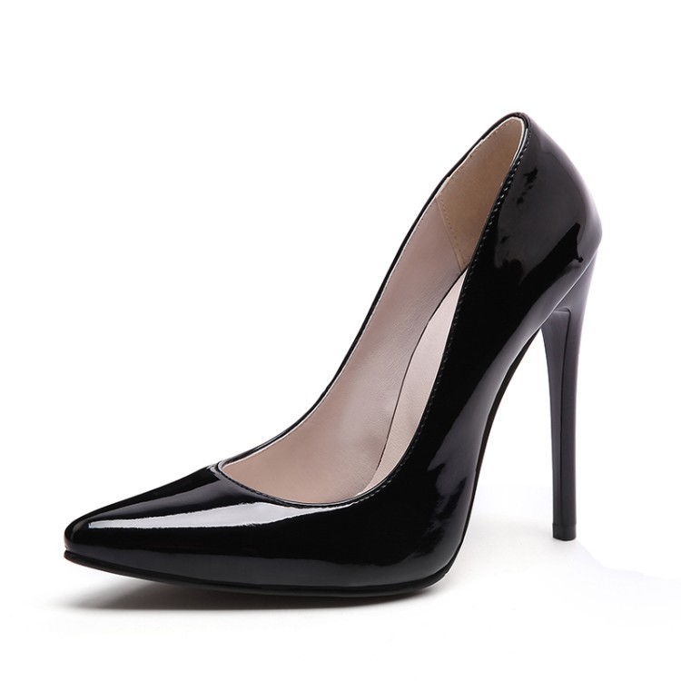 Stiletto-heeled Pointed-toe Professional Womens Shoes All-leather Pointed High Heels - Image 6