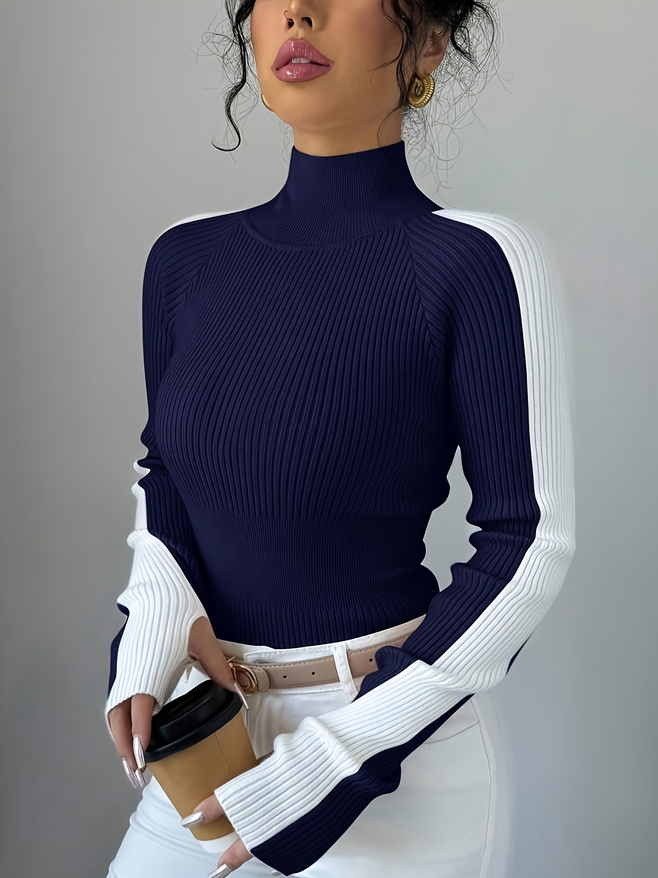 Turtleneck Slim Fit Versatile Sweater - Image 10