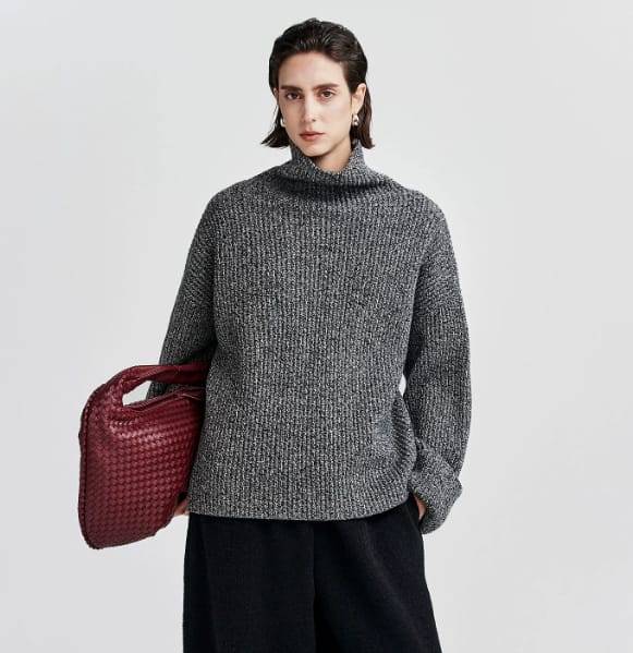 High-necked Chiffon All-wool Heavyweight Sweater - Image 2