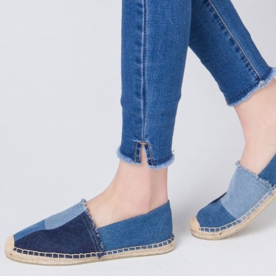 Harajuku-style Womens Loafers Denim Flat Canvas Shoes
