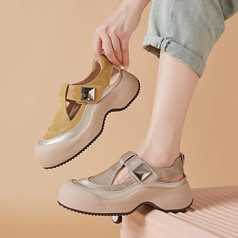 Summer New Arrival Thick-soled Hollowed-out Breathable Platform Sneakers - Image 4