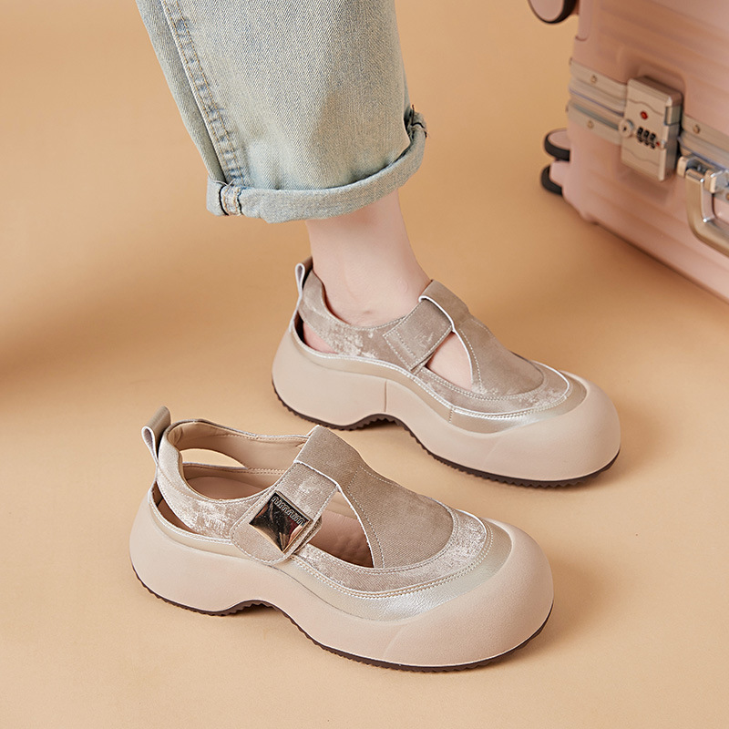 Summer New Arrival Thick-soled Hollowed-out Breathable Platform Sneakers